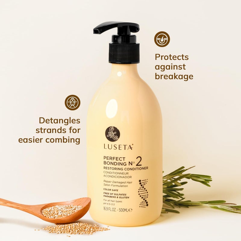L LUSETA Luseta Salon Shampoo and Conditioner Set with Rosemary Oil, Acidic Bonding, Shampoo and Conditioner Sulfate Free for Women Hair Care, Repair Routine Shampoo and Conditioner for Hair Loss 2x16.9 oz - Image 4